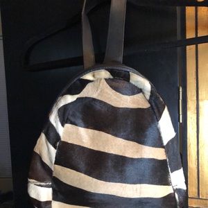 Fur Leather Zebra Handbag